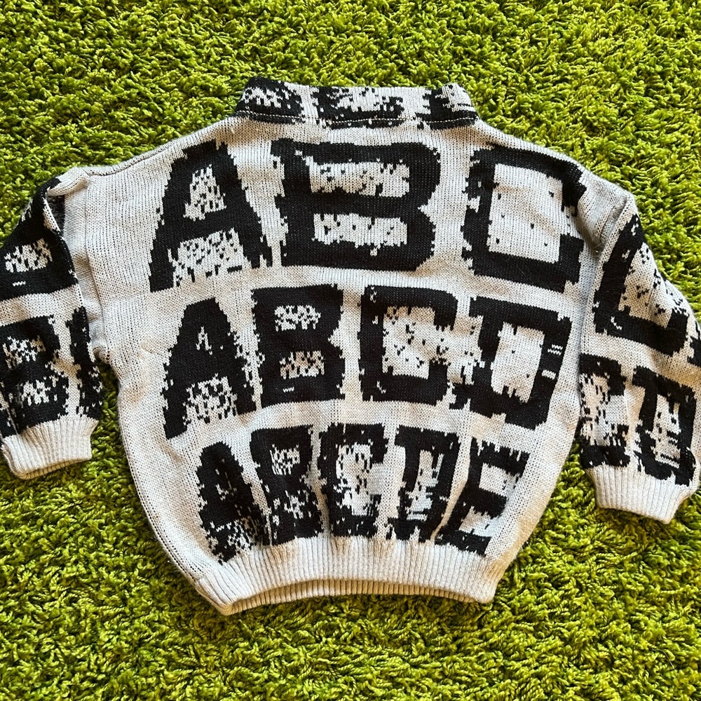 Vintage Abstract Alphabet Knit Sweater